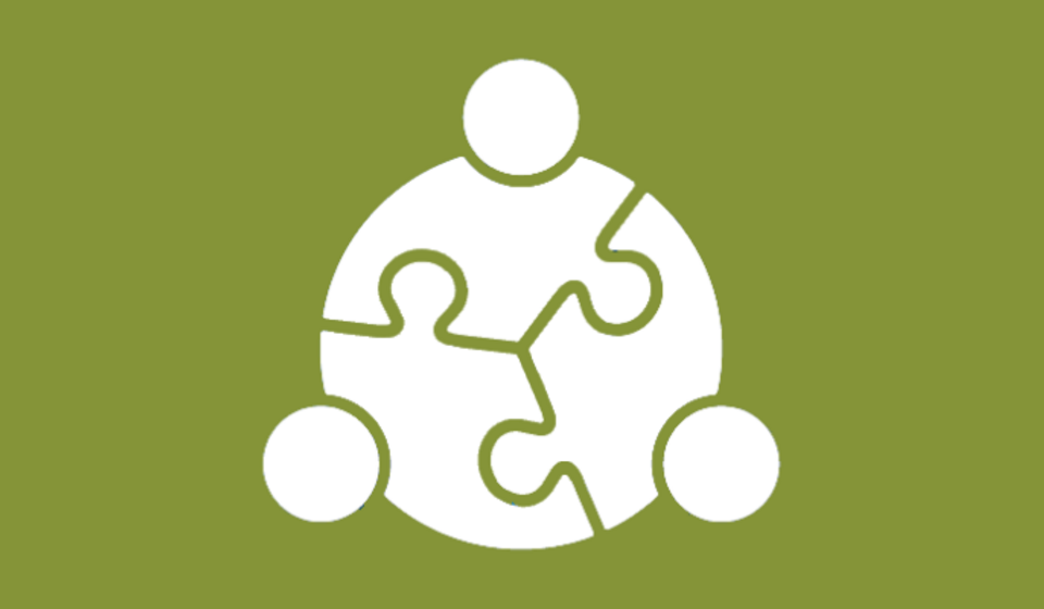 3 puzzle peoples representing people slot together